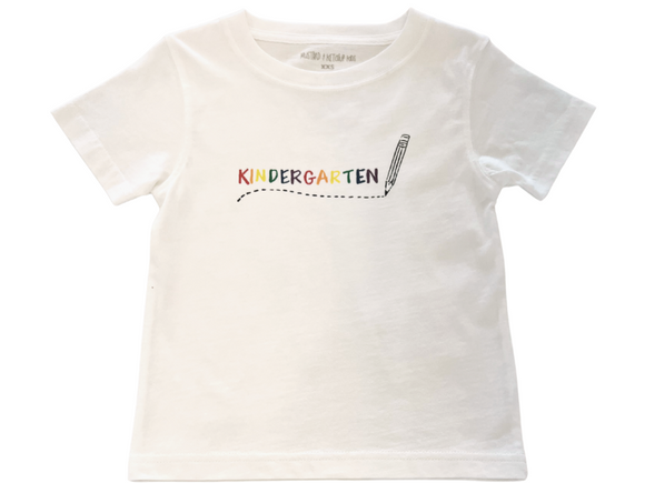 Short-Sleeve White Kindergarten T-Shirt