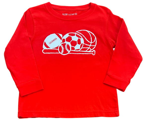 Long-Sleeve Red Sports T-Shirt