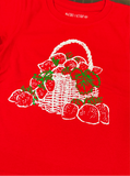 Short-Sleeve Red Strawberry Basket T-Shirt