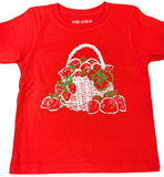 Short-Sleeve Red Strawberry Basket T-Shirt