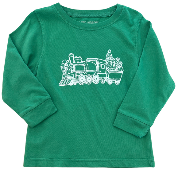 Long-Sleeve Green Train T-Shirt