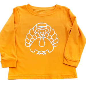 Long-Sleeve Orange Turkey T-Shirt