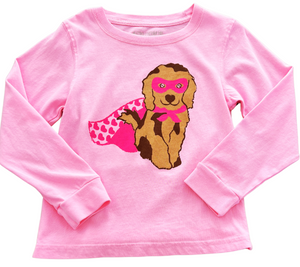 Long-Sleeve Pink Super Dog T-Shirt