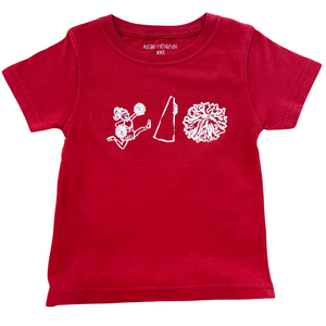 Short-Sleeve Crimson/White Cheer Trio T-Shirt