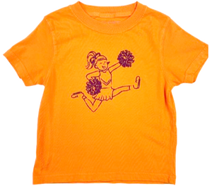 Short-Sleeve Orange/Purple Cheerleader T-Shirt