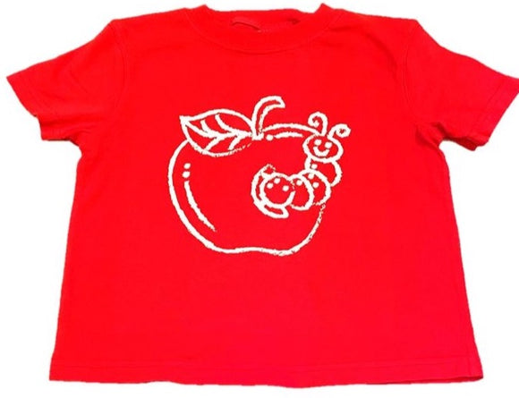 Short-Sleeve Red Apple with Worm T-Shirt