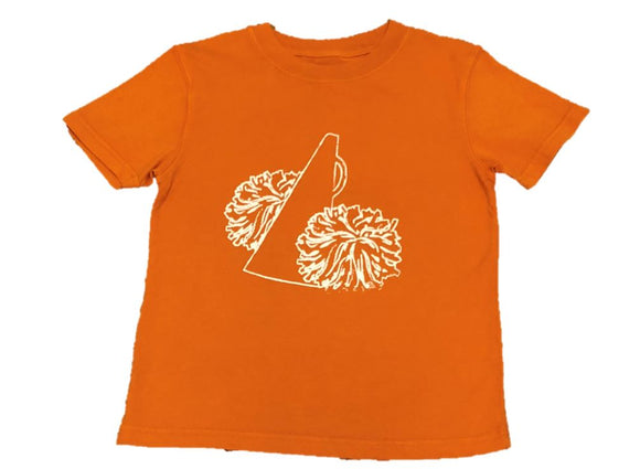 Short-Sleeve Burnt Orange/White Pom Pom T-Shirt