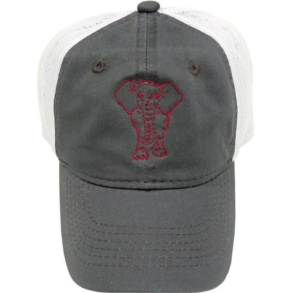 Gray/Crimson Elephant Trucker Hat