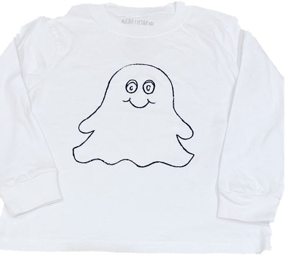 Long Sleeve White Boy Ghost T-Shirt