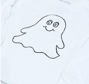 Long Sleeve White Boy Ghost T-Shirt