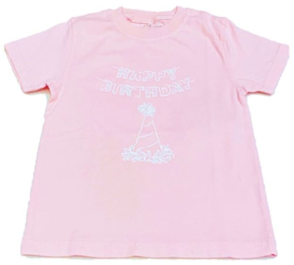 Short-Sleeve Light Pink Birthday Hat T-Shirt