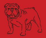 Long-Sleeve Red/Black Bulldog T-Shirt