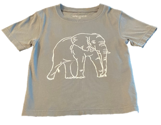 Short-Sleeve Gray/White Elephant T-Shirt
