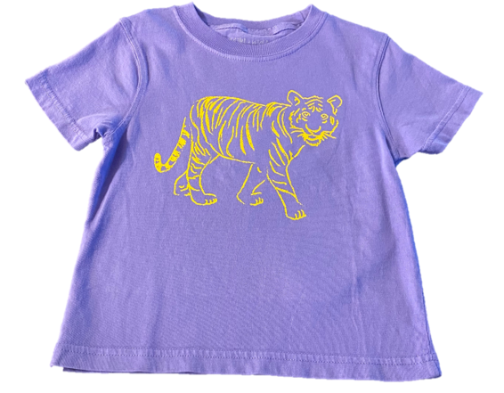 Short-Sleeve Purple Standing Tiger T-Shirt