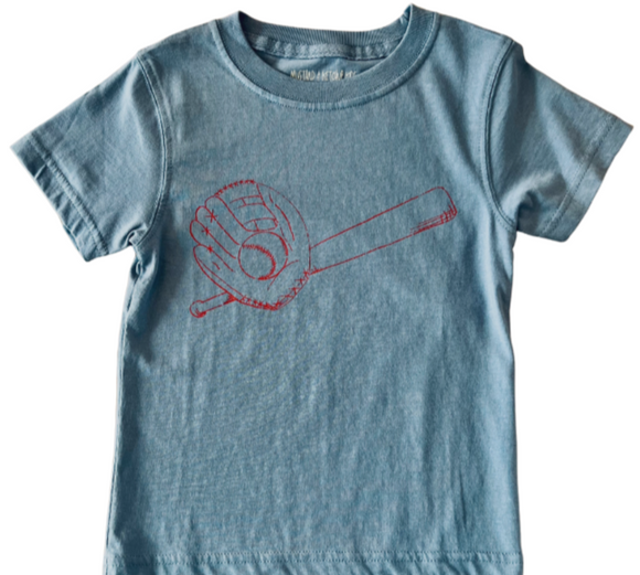 Short-Sleeve Denim Baseball T-Shirt