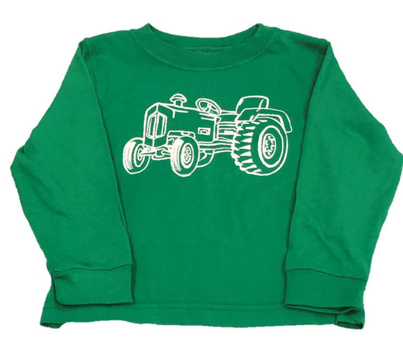 Long-Sleeve Green Tractor T-Shirt