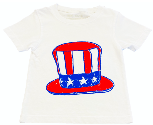 Short-Sleeve White Uncle Sam Hat