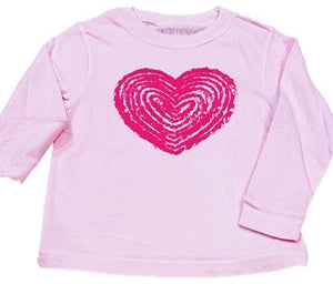 Long-Sleeve Light Pink/Pink Heart T-Shirt