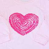Long-Sleeve Light Pink/Pink Heart T-Shirt
