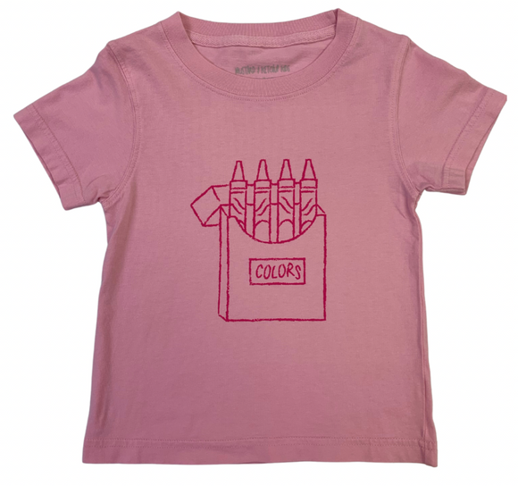 Short-Sleeve Light Pink Crayons T-Shirt