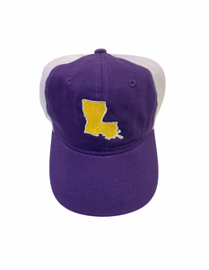 Purple State of Louisiana Trucker Hat