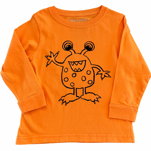 Long-Sleeve Orange Monster T-Shirt