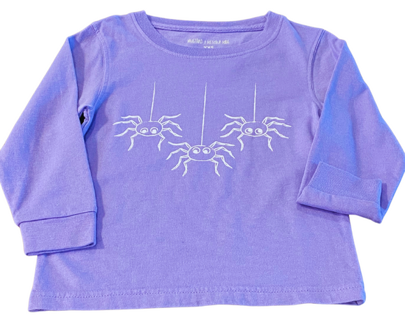Long Sleeve Purple Spiders T-Shirt