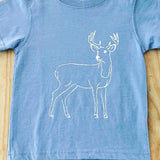 Short-Sleeve Denim Blue Deer T-Shirt