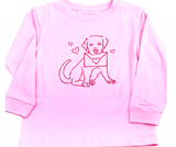 Long-Sleeve Pink Valentine Lab Pup T-Shirt