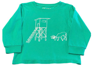 Long Sleeve Green Deer Stand T-Shirt