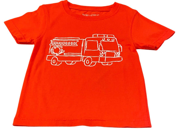 Short-Sleeve Red Fire Truck T-Shirt