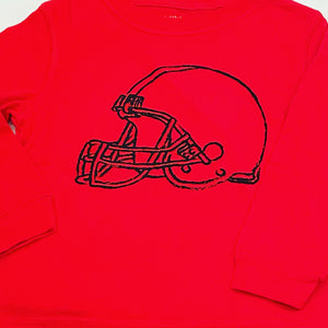 Long-Sleeve Red/Black Helmet T-Shirt
