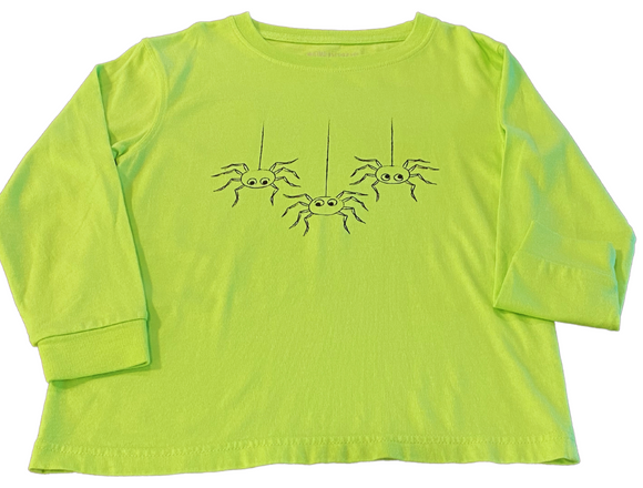 Long Sleeve Lime Green Spiders T-Shirt