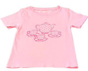 Short-Sleeve Light Pink Tea Set T-Shirt