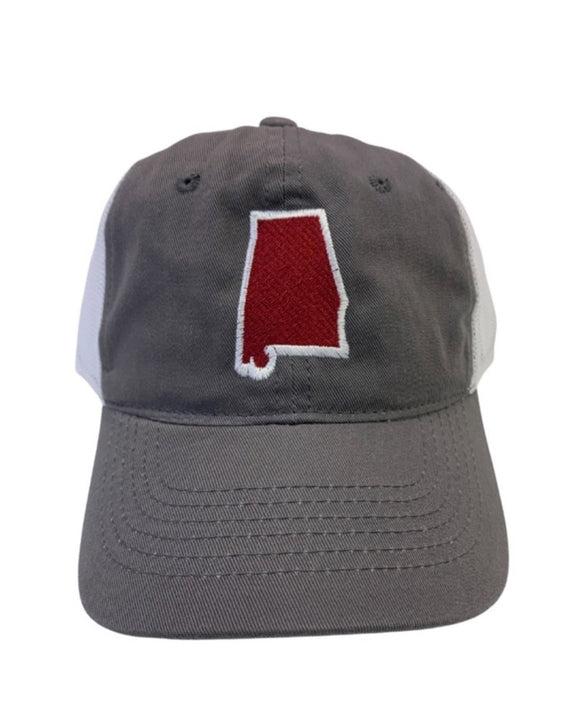 Gray/Crimson State of Alabama Trucker Hat