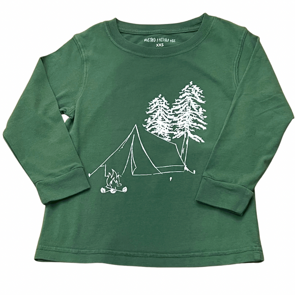 Long-Sleeve Green Camping T-Shirt