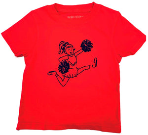 Short-Sleeve Red/Black Cheerleader T-Shirt