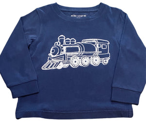Long-Sleeve Navy Train T-Shirt