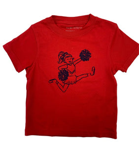 Short-Sleeve Red/Navy Cheerleader T-Shirt
